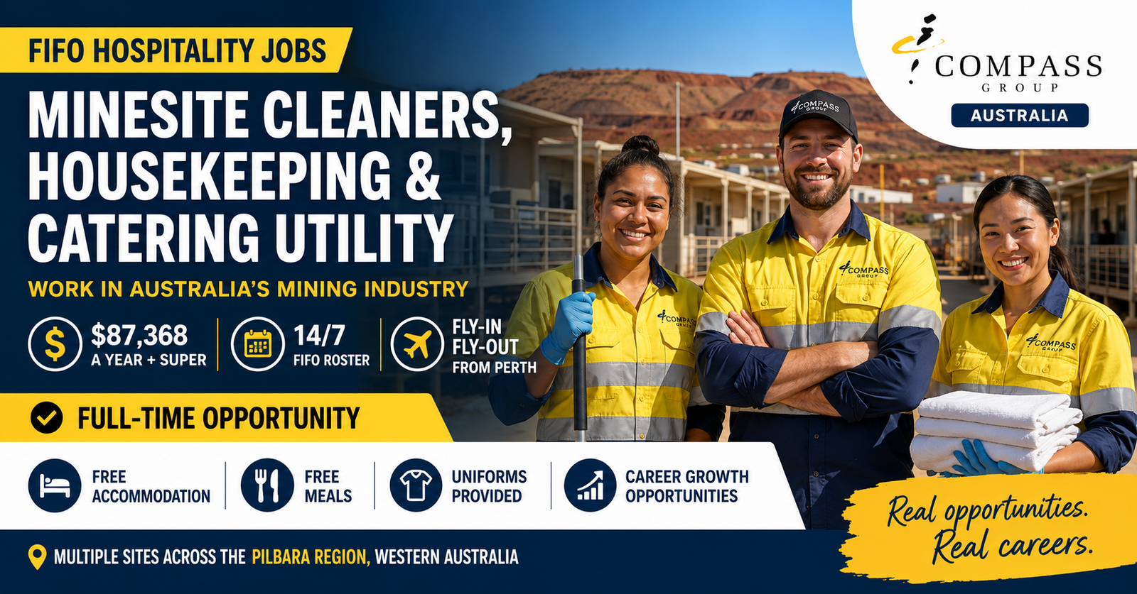 FIFO Hospitality Minesite Cleaners, Housekeeping and Catering Utility Jobs in Australia 2026